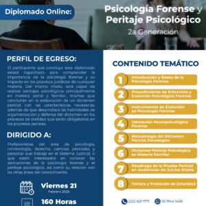 Diplomado Online: Psicología Forense y Peritaje Psicológico G2