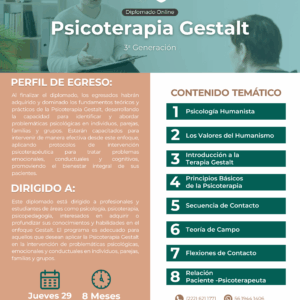 Diplomado Online: Psicoterapia Gestalt G3