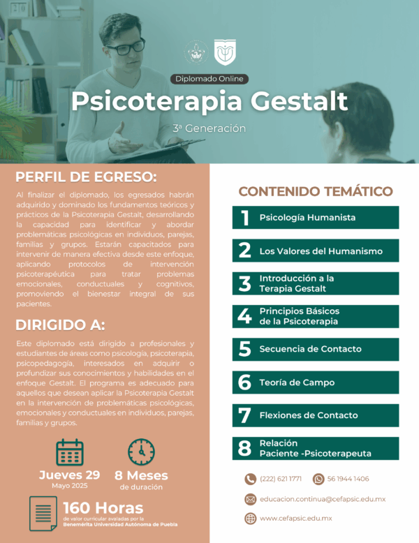 Diplomado Online: Psicoterapia Gestalt G3