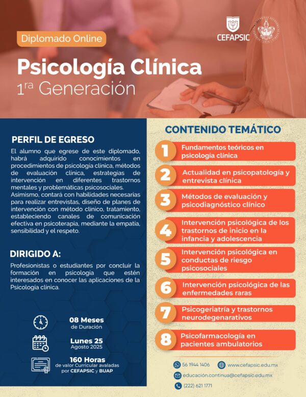 Diplomado Online: Psicología Clínica G1