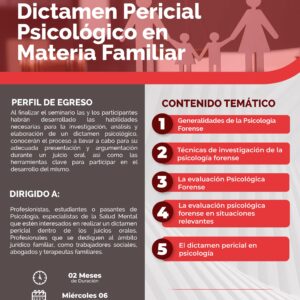 Seminario Online: Dictamen Pericial Psicológico en Materia Familiar