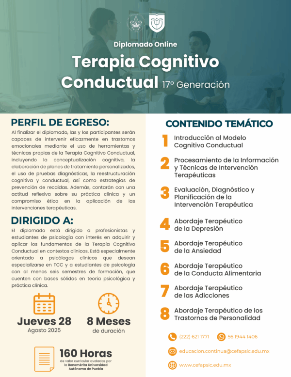 Diplomado Online: Terapia Cognitivo Conductual G17