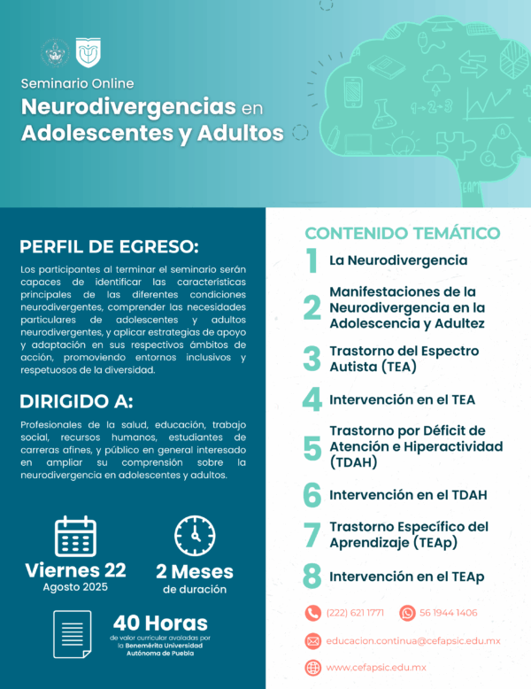 Seminario Online: Neurodivergencias en Adolescentes y Adultos