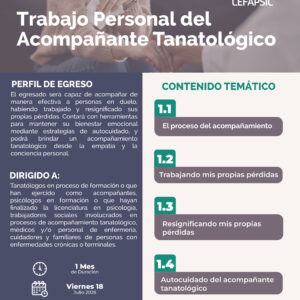 Curso Online: Trabajo Personal del Acompañante Tanatológico