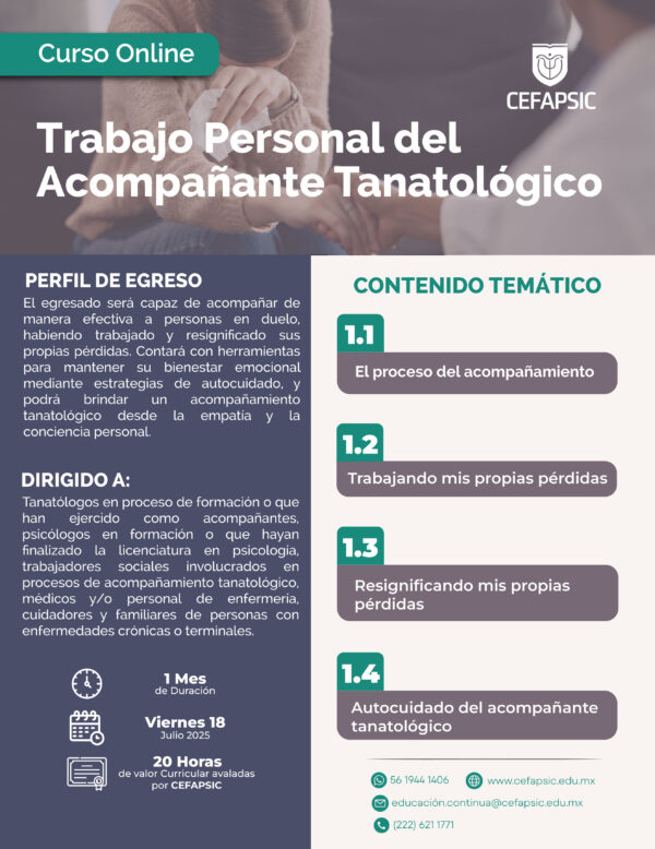 Curso Online: Trabajo Personal del Acompañante Tanatológico