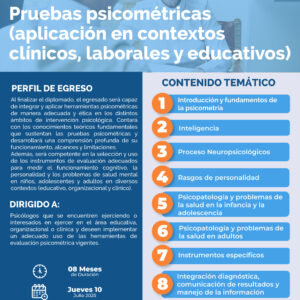 Diplomado Online: Pruebas Psicométricas (Aplicación en contextos clínicos, laborales y educativos)